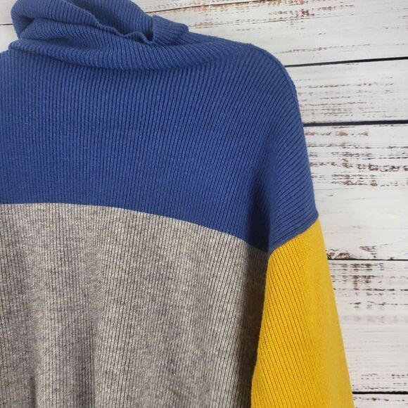 Free People Cowl Neck Color Block Sweater XS Womens Long Sleeve Pullover - Picture 10 of 11